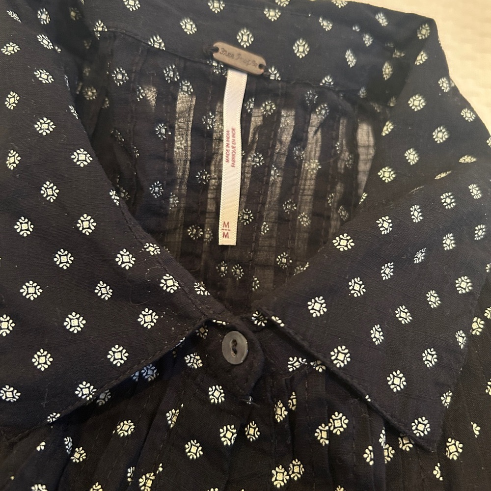 Free People Black Mini Dress with White Dot Print - Picture 4 of 8